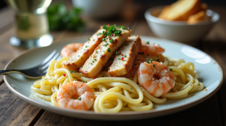 Chicken and Shrimp Pasta
