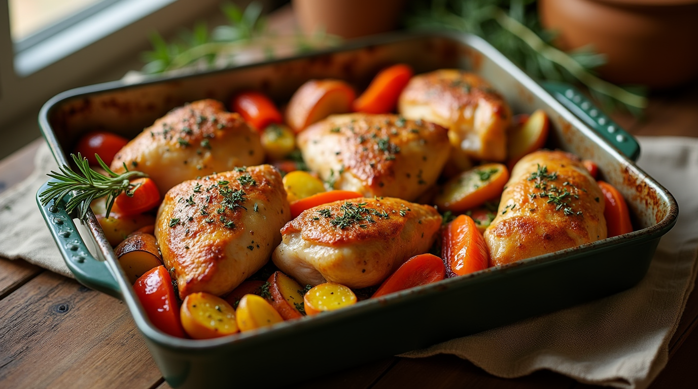chicken and veg tray bake