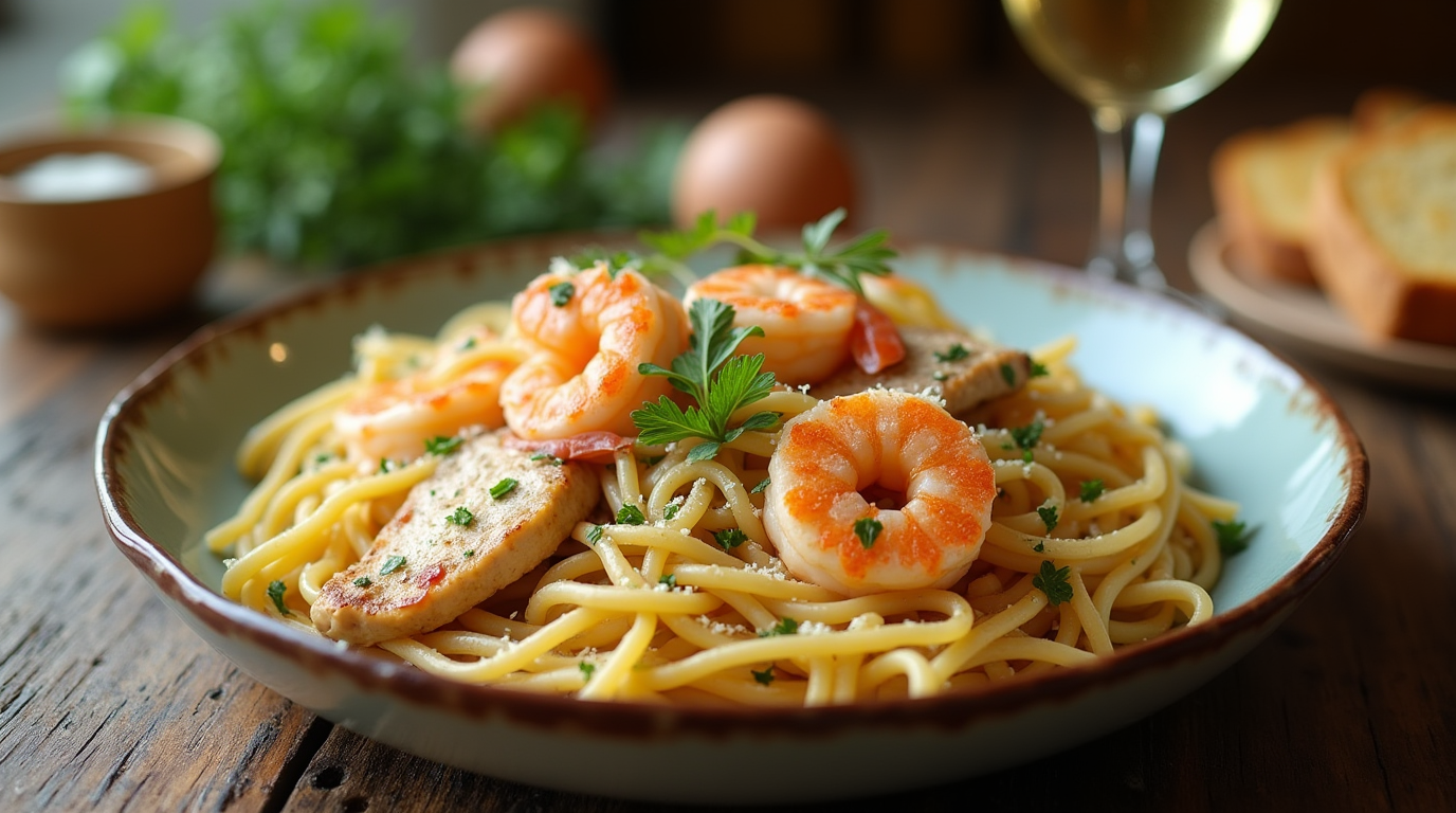 shrimp chicken pasta