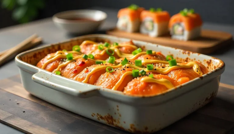 salmon sushi bake