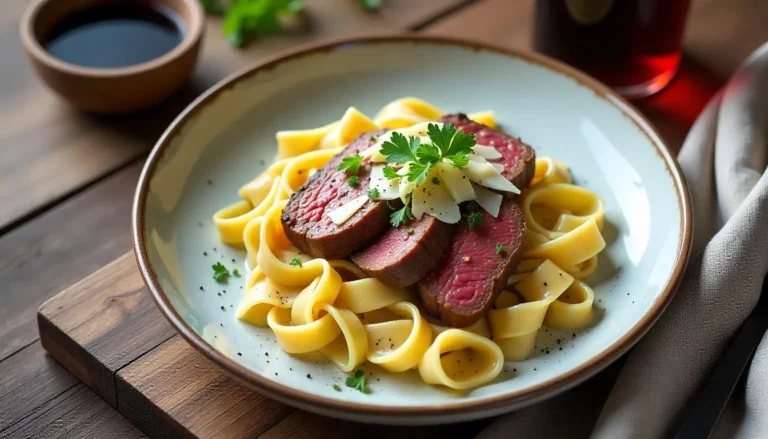 beef steak pasta