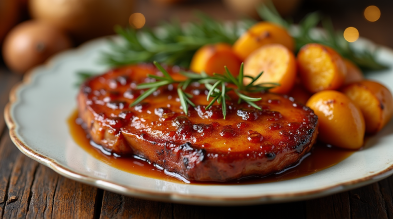 baked ham steak an yam